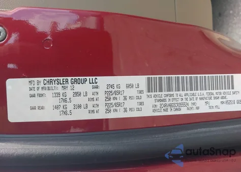 2012 Volkswagen Routan Se из США, поврежденный, VIN 2C4RVABG5CR355524